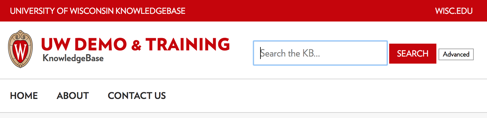The link bar appears below both the logo and search bar