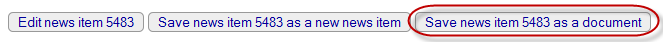buttons for available options when viewing news items